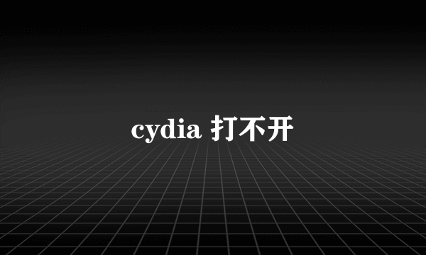 cydia 打不开