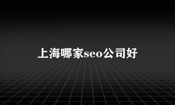 上海哪家seo公司好