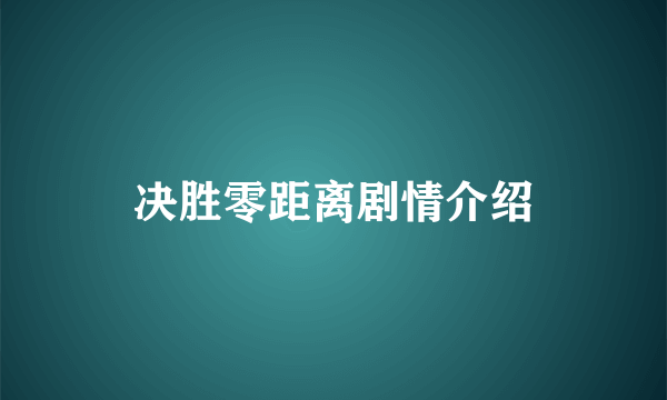 决胜零距离剧情介绍