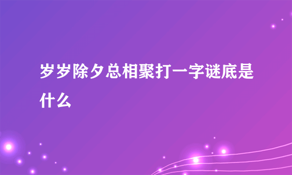 岁岁除夕总相聚打一字谜底是什么