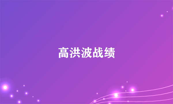 高洪波战绩