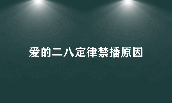 爱的二八定律禁播原因