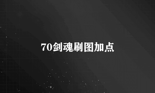 70剑魂刷图加点