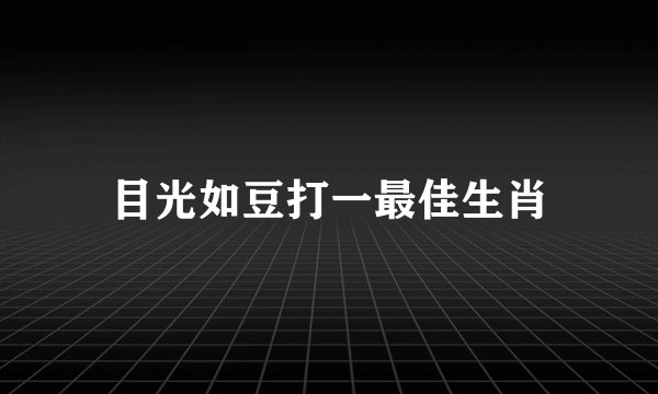 目光如豆打一最佳生肖