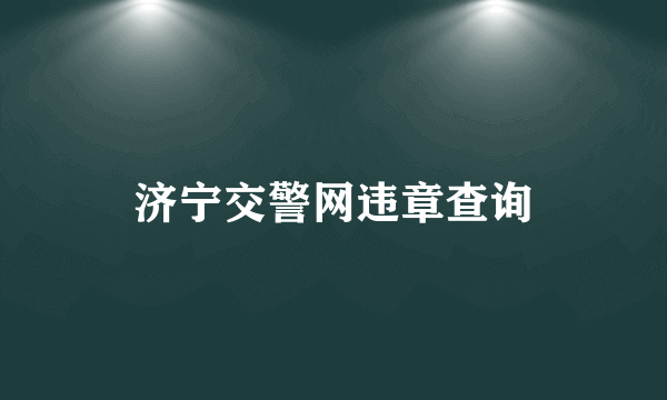 济宁交警网违章查询