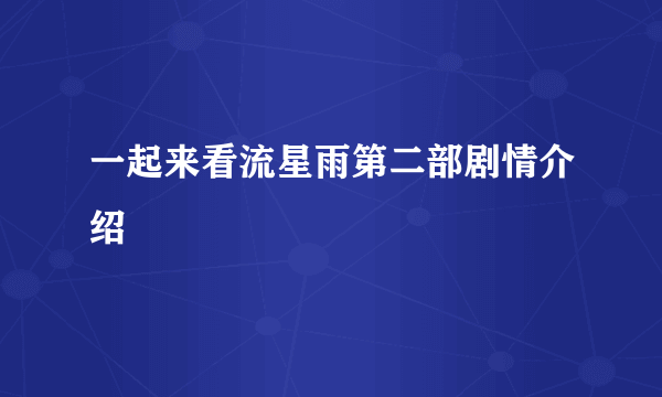 一起来看流星雨第二部剧情介绍