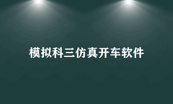 模拟科三仿真开车软件