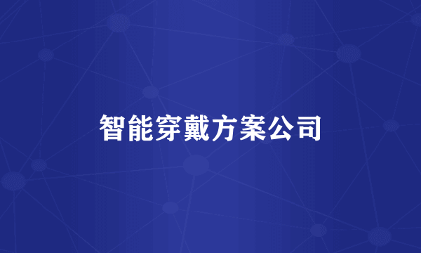 智能穿戴方案公司