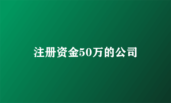 注册资金50万的公司