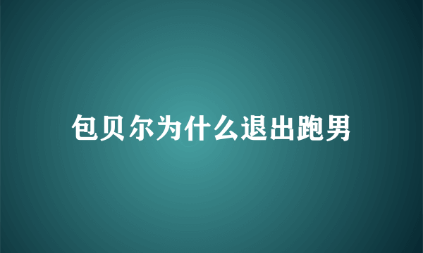 包贝尔为什么退出跑男