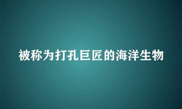 被称为打孔巨匠的海洋生物