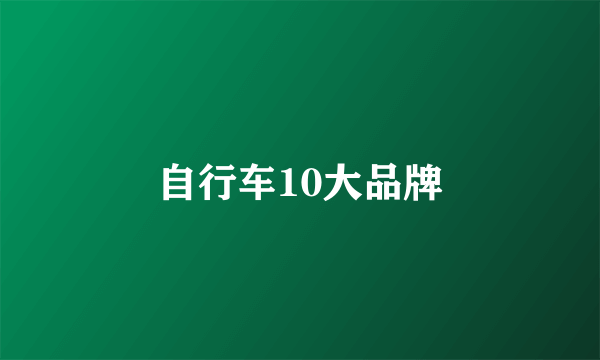 自行车10大品牌