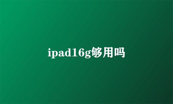 ipad16g够用吗