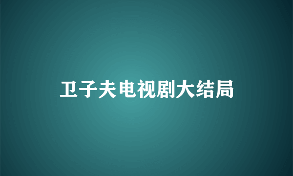 卫子夫电视剧大结局