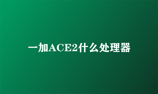 一加ACE2什么处理器