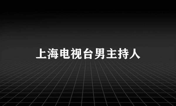 上海电视台男主持人