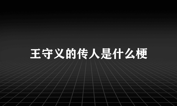 王守义的传人是什么梗