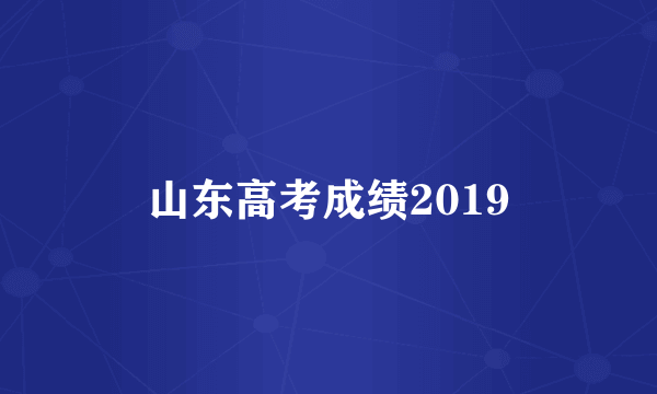 山东高考成绩2019