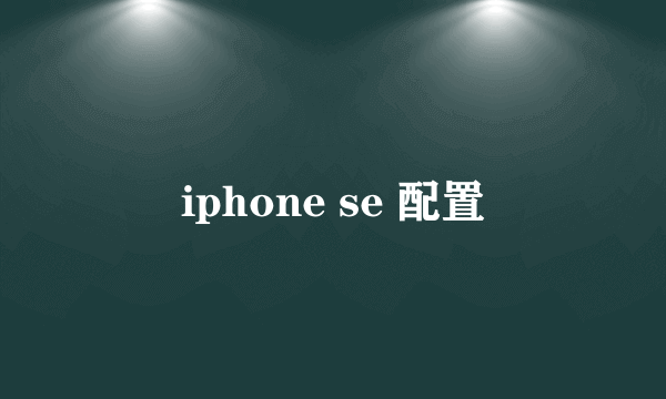 iphone se 配置