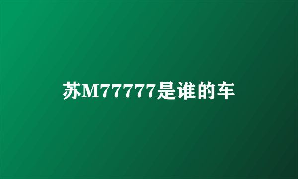 苏M77777是谁的车