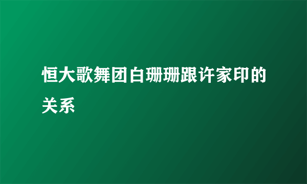 恒大歌舞团白珊珊跟许家印的关系