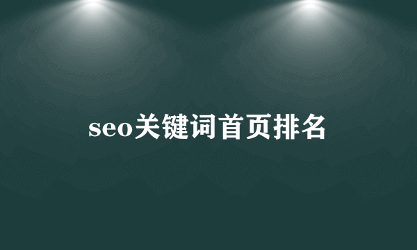 seo关键词首页排名