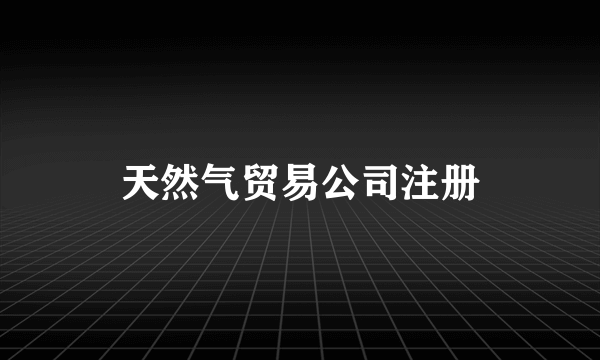 天然气贸易公司注册