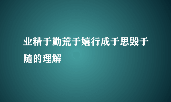 业精于勤荒于嬉行成于思毁于随的理解