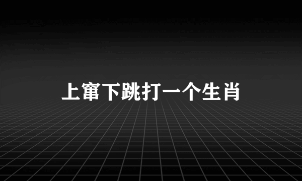 上窜下跳打一个生肖