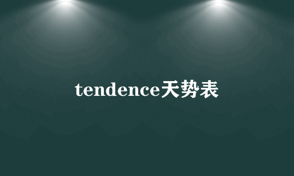 tendence天势表