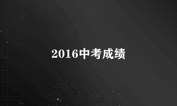 2016中考成绩