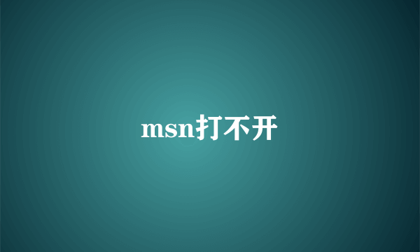 msn打不开