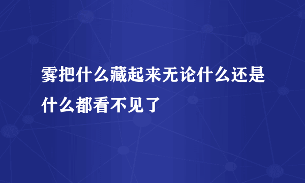 雾把什么藏起来无论什么还是什么都看不见了