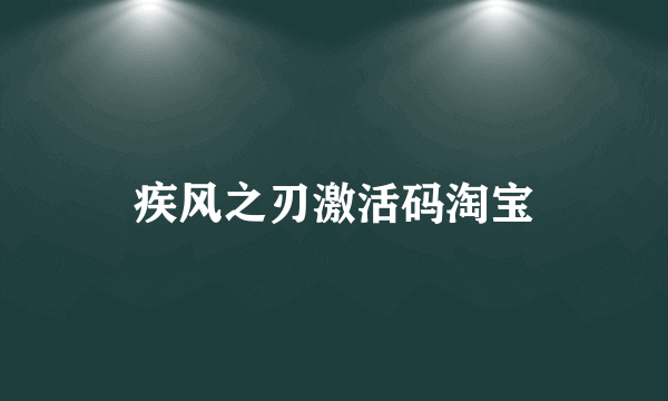 疾风之刃激活码淘宝