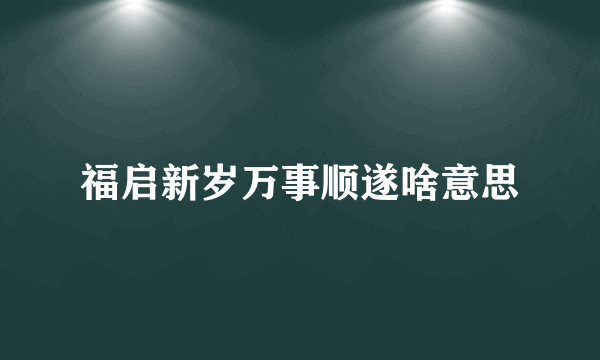 福启新岁万事顺遂啥意思