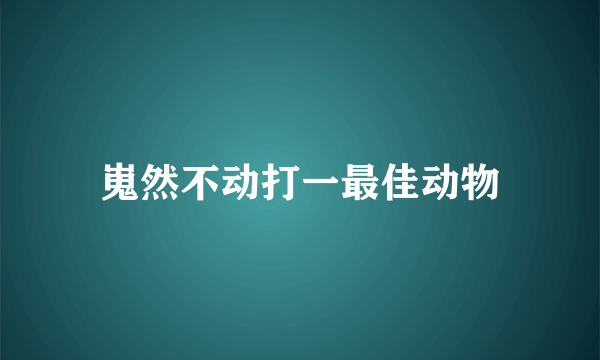 嵬然不动打一最佳动物