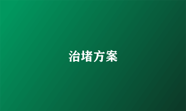 治堵方案