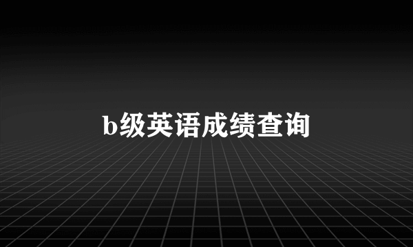 b级英语成绩查询