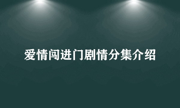 爱情闯进门剧情分集介绍