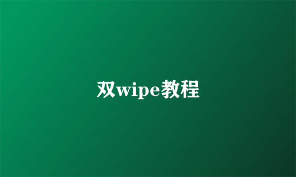 双wipe教程