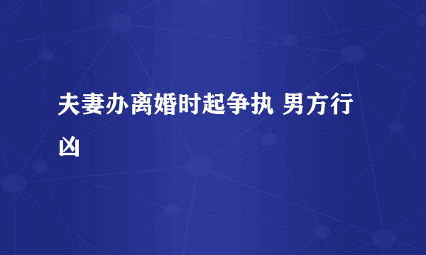 夫妻办离婚时起争执 男方行凶