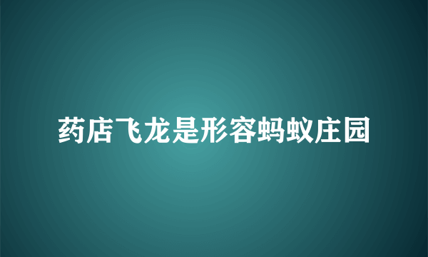 药店飞龙是形容蚂蚁庄园