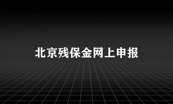 北京残保金网上申报