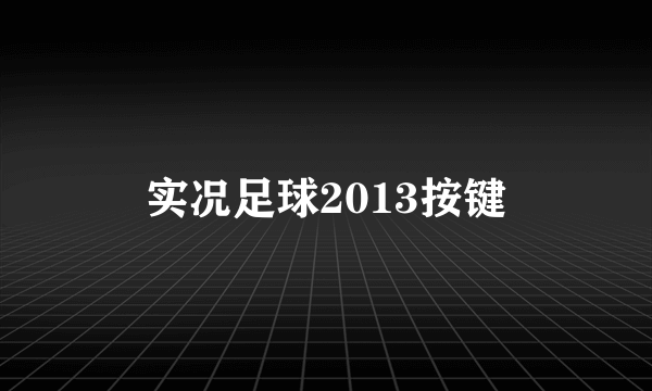 实况足球2013按键