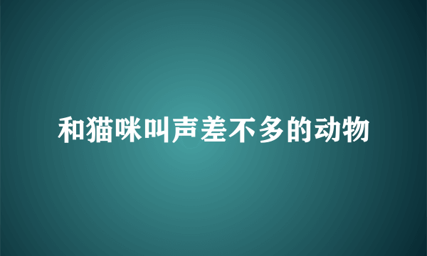 和猫咪叫声差不多的动物