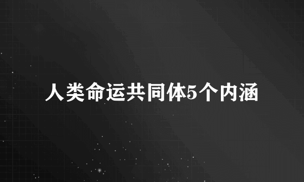 人类命运共同体5个内涵