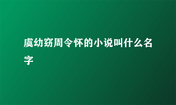 虞幼窈周令怀的小说叫什么名字