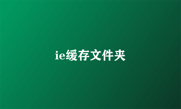 ie缓存文件夹