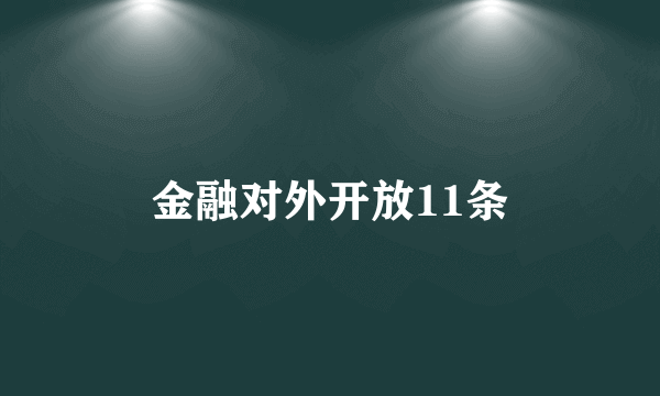 金融对外开放11条