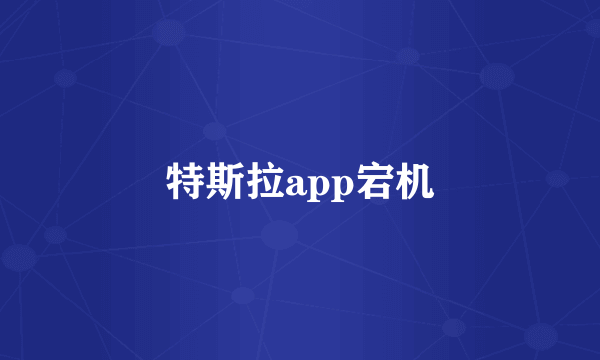 特斯拉app宕机